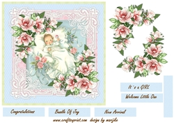 Quick card Vintage baby Girl 2