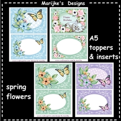 Kit 4 A5 Spring Flower cards & Inserts