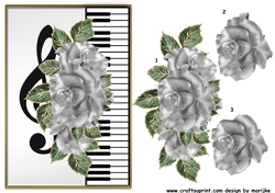 A5 Piano Silver Roses
