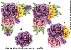 Step by Step Mixed Roses Corner Vignette 1