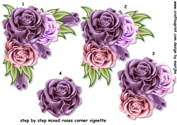 Step by Step Mixed Roses Corner Vignette 2