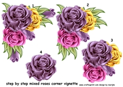 Step by Step Mixed Roses Corner Vignette 3