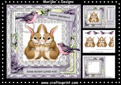 Cute Birthday Bunnies Mini Kit