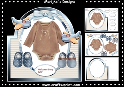 Shaped Card Topper New Baby Boy