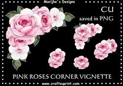 CU Pink Roses Corner Vignette