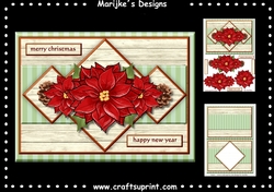 A5 Christmas poinsettias Mini Kit