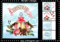 Cute Christmas Robins & Lantern Mini Kit