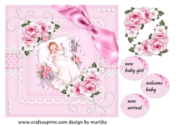 Vintage baby Girl  Quick Card