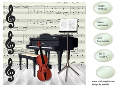 Birthday Piano Music Topper