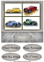 Male Card Topper Classic Cars