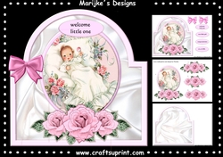 Shaped Card Vintage Baby Girl