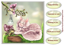 Autumn Kitten & Bird Topper
