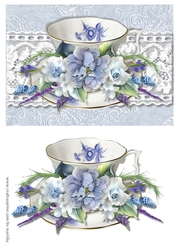 Quick Card A5 Vintage Roses Tea Time