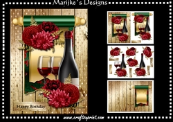 Male Card Wine & Roses Mini Kit