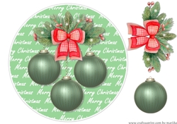 Topper Christmas Baubles, Round topper