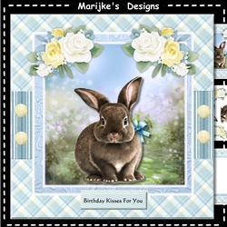 Cute Brown Birthday Bunny Mini Kit