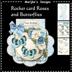 Rocker Card  and Butterflies Roses