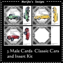 Kit 3 Male Cards Classic Car