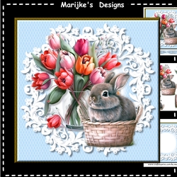 Cute Bunny and Tulips Mini Kit