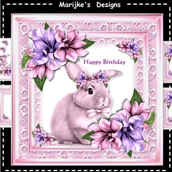 Cute Birthday Bunny  In Pink  Mini Kit