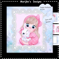 Cute Girl Bunny Mini Kit 7x7
