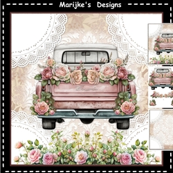 Vintage Truck & Roses Mini Kit