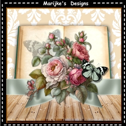 Vintage Book& Roses Mini Kit