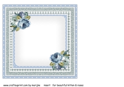 Beautiful Kitten & Vintage Roses Insert