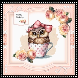 Cute Owl in Teacup Mini Kit