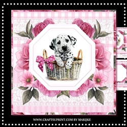 Puppy in basket Birthday Girl Mini Kit