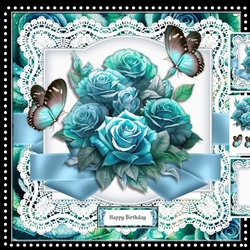 Bouquet Teal Roses Mini Kit