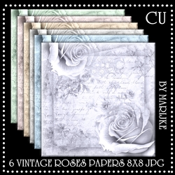 CU Vintage Roses Papers