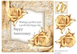 GOLDEN Anniversary Roses Quick Card 4