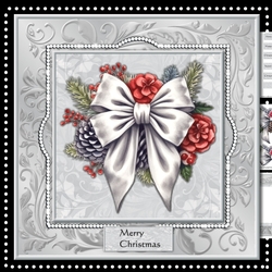 Silver  Christmas Bow   Mini Kit
