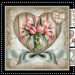 Tulips Wooden Heart Mini Kit