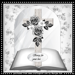 8X8  Sympathy Cross & Roses
