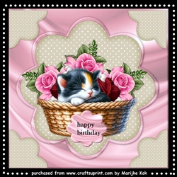 Kitten In Roses Basket Mini Kit