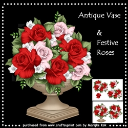 Antique Vase & Festive Roses Mini Kit