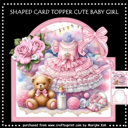 Shaped card Topper Cute Baby Girl Mini Kit