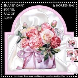 Shaped Card Topper Bag Of Roses & Horetensias Mini Kit