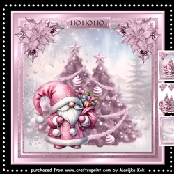 Cute Santa Gnome In Pink