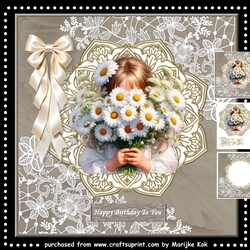 Little Girl With Daisies Mini Kit