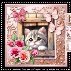 Cute Peeking Kitten Mini Kit