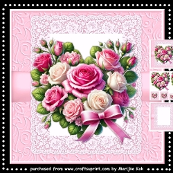 Lovely Pink Roses Heart Mini Kit