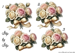 Step By Step Vintage Roses Bouquet