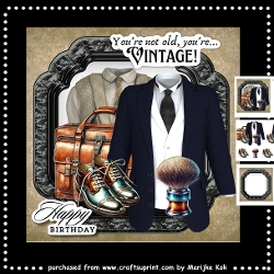 Vintage Male Card Birthday 7x7 Mini Kit