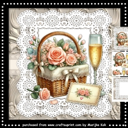 Vintage Roses Basket Mini Kit