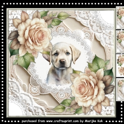 Beautiful Dog & Roses Mini Kit