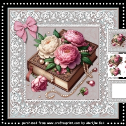 Antique Book & Peonies Mini Kit