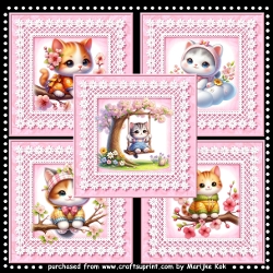 Cute Kittens  Card Toppers Kit
